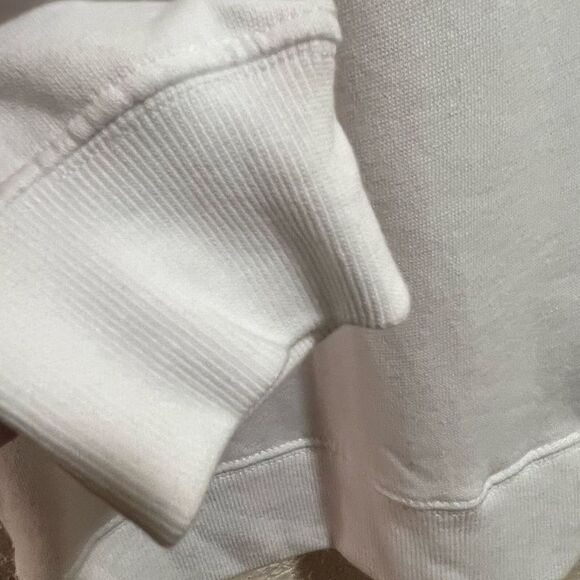 New Maternity Varsity University Sweatshirt Med White Navy Pullover Crewneck - Picture 5 of 6